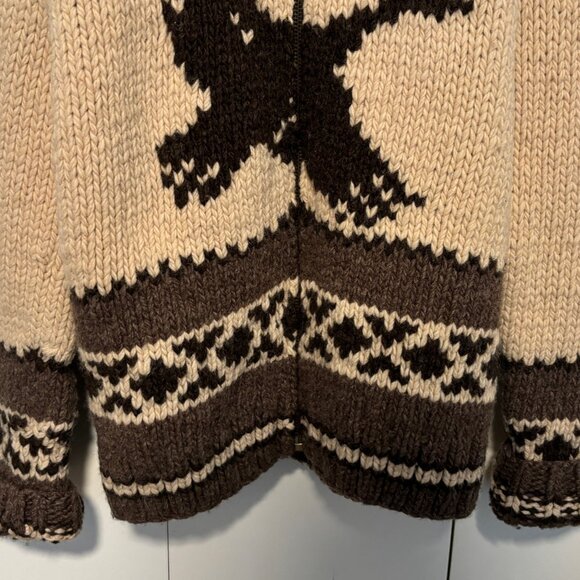 Eddie Bauer Cowichan Hand Knit Wool Zip-up Sweater - M - Picture 3 of 12